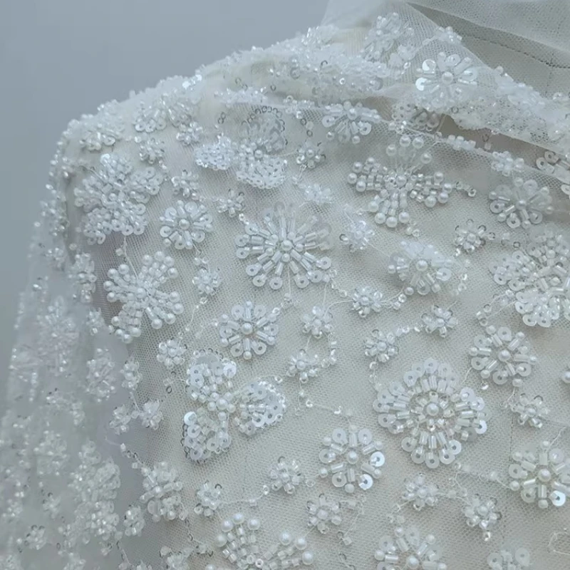 Flower Beaded Embroidered Lace Mesh Fabric for DIY Sewing Wedding Dress Garment Accessories Clothing Fashion Material Cloth
Flower Beaded Embroidered Lace Mesh Fabric for DIY Sewing Wedding Dress Garment Accessories Clothing Fashion Material Cloth