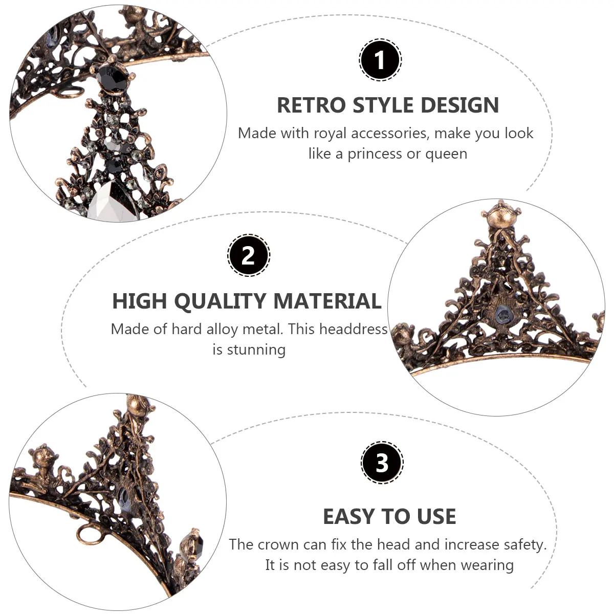Baroque Black Crown Rhinestone Hair Hoop Wedding Tiara Dinner Party Supplies Photography Headpiece Props Bridesmaid Holiday
Baroque Black Crown Rhinestone Hair Hoop Wedding Tiara Dinner Party Supplies Photography Headpiece Props Bridesmaid Holiday