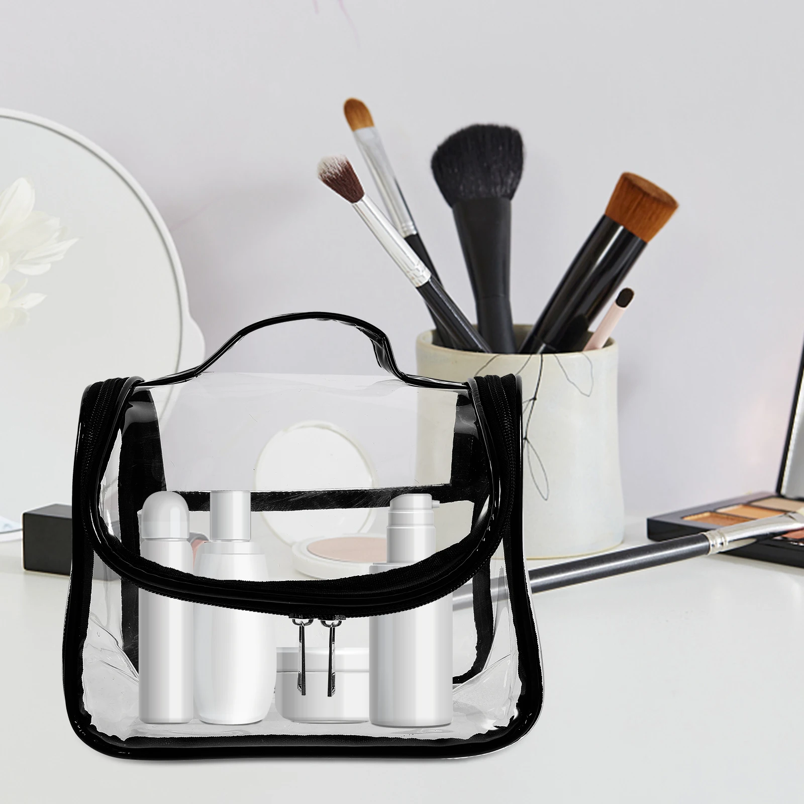 PVC Transparent Pink Portable Makeup Bag Large Capacity Waterproof Travel Organizer Storage Bag For Women
PVC Transparent Pink Portable Makeup Bag Large Capacity Waterproof Travel Organizer Storage Bag For Women