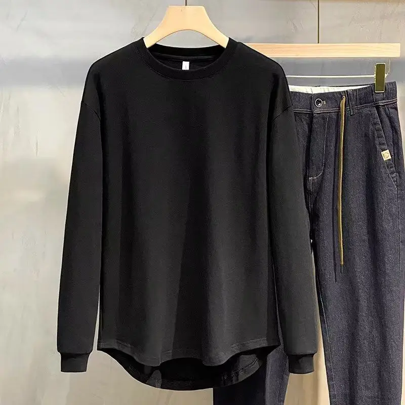 2023 New Spring and Autumn Solid Cotton Casual Versatile Inner and Outer Wear Pullover Round Neck Loose Swallowtail Bottom Shirt
2023 New Spring and Autumn Solid Cotton Casual Versatile Inner and Outer Wear Pullover Round Neck Loose Swallowtail Bottom Shirt