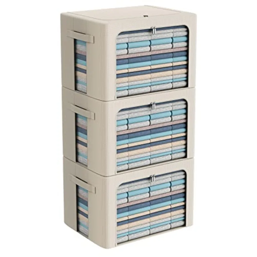 3Pack Frame Storage Box - Clothes Storage Bin Bags Oxford Fabric Foldable Stackable Container Organizer Set with Clear Window a
3Pack Frame Storage Box - Clothes Storage Bin Bags Oxford Fabric Foldable Stackable Container Organizer Set with Clear Window a