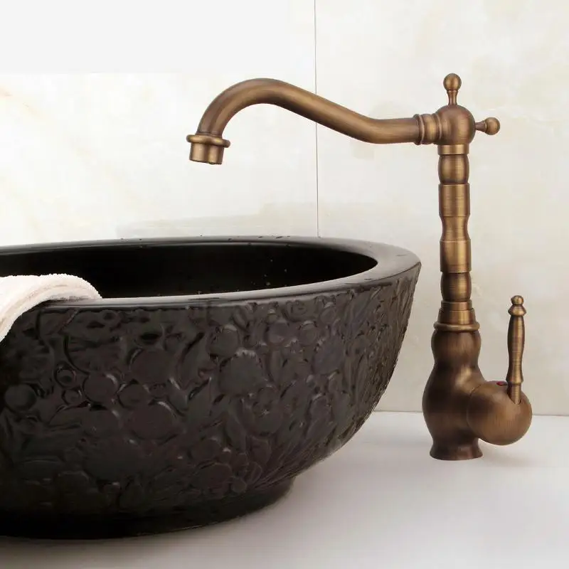 Basin Faucets Antique bronze finish European Style Antique Copper Kitchen Faucet Cold And Hot water tap Single brass Faucet
Basin Faucets Antique bronze finish European Style Antique Copper Kitchen Faucet Cold And Hot water tap Single brass Faucet