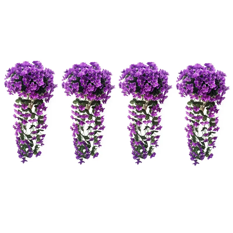 A01F-4Pcs Artificial Hanging Flowers Violets Flowers For Spring Summer Outdoor Garden, Dark Purple
A01F-4Pcs Artificial Hanging Flowers Violets Flowers For Spring Summer Outdoor Garden, Dark Purple