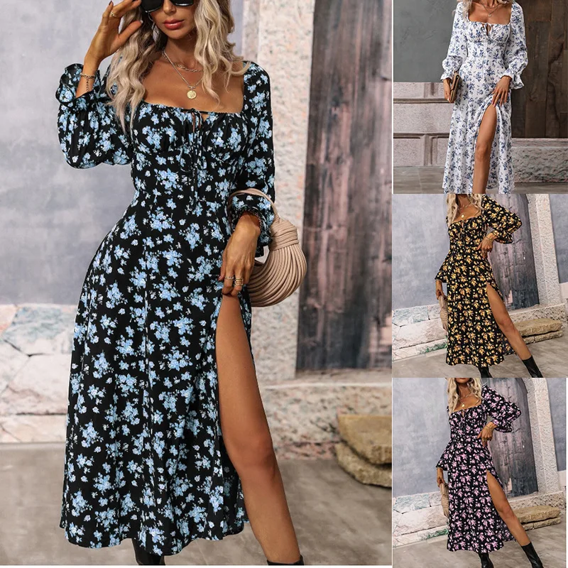 Long Sleeve Casual Dress Women Chiffon Dresses Autumn Spring A-line Printed Floral Elastic Chest Lace Up Midi Dresses Vestidos
Long Sleeve Casual Dress Women Chiffon Dresses Autumn Spring A-line Printed Floral Elastic Chest Lace Up Midi Dresses Vestidos