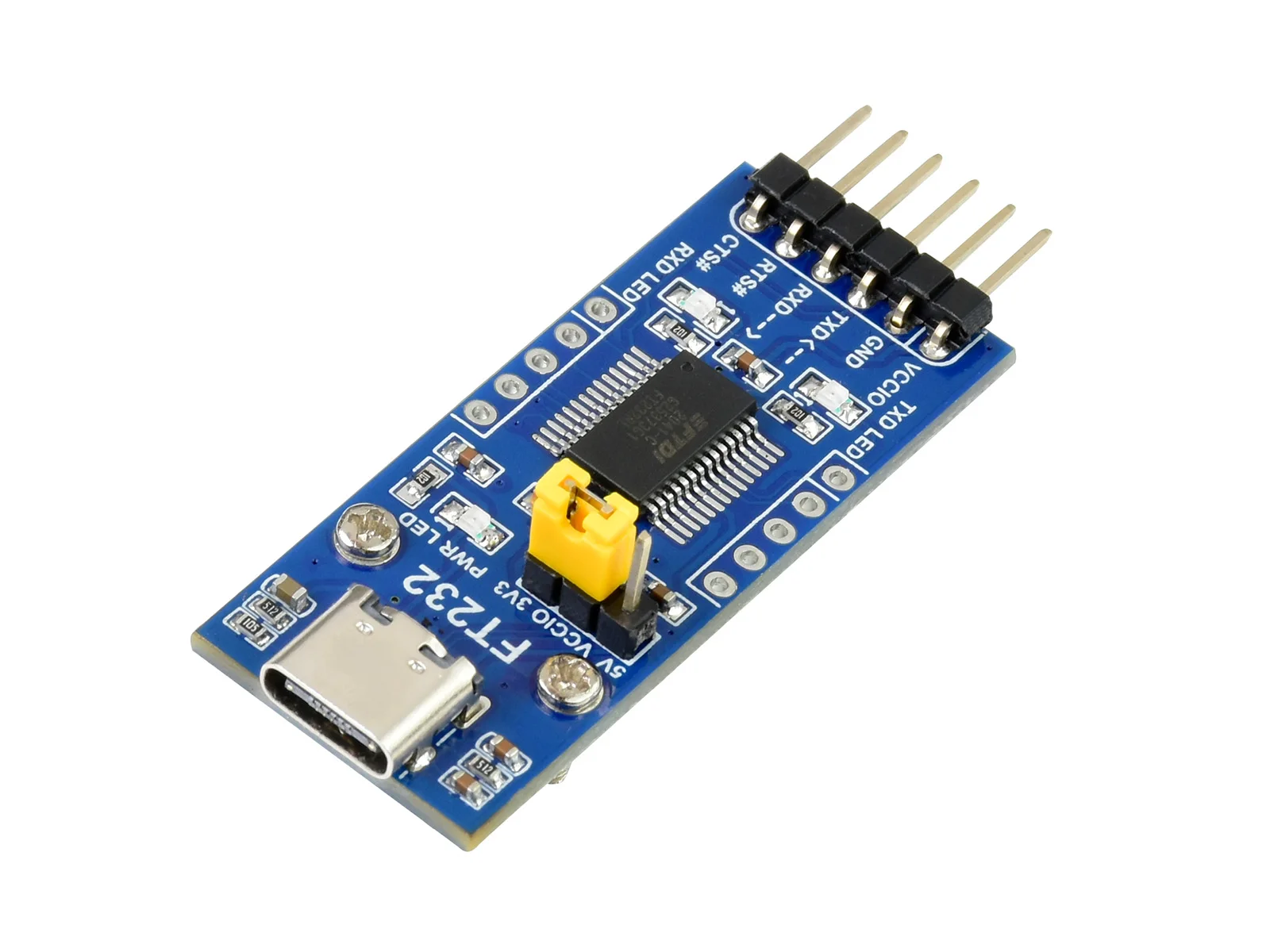 FT232 USB UART Board (Type C),FT232 USB To UART (TTL) Communication Module, USB-C Connector
FT232 USB UART Board (Type C),FT232 USB To UART (TTL) Communication Module, USB-C Connector