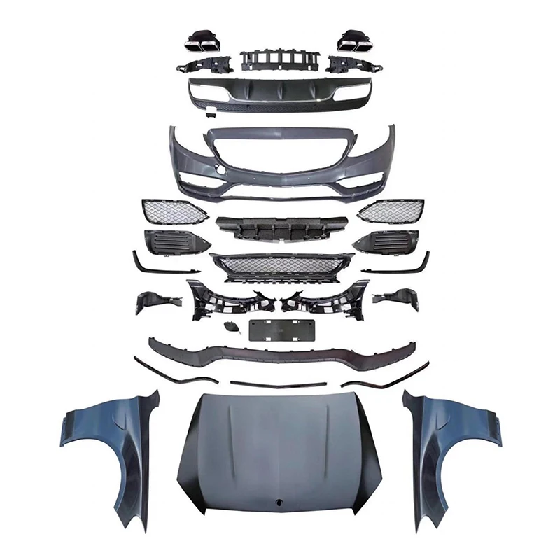 Suitable for Amg Surrounds Front and Rear Bumper Conversion Body Kit for Mercedes-Benz C-Class W205 Pre to C63 2015-2018
Suitable for Amg Surrounds Front and Rear Bumper Conversion Body Kit for Mercedes-Benz C-Class W205 Pre to C63 2015-2018