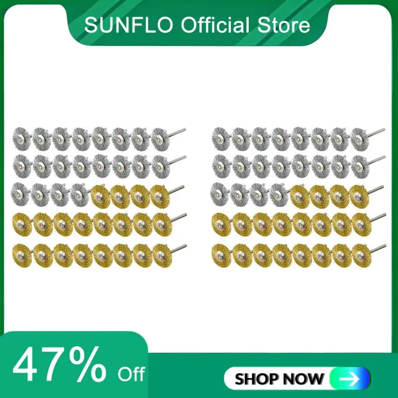 SUNFLO 80 Pieces Mini Wire Brush Wheel Cup Brass Steel Wire Brush Set (3Mm) Shank For Power Dremel Rotary Tool Polishing Buff
SUNFLO 80 Pieces Mini Wire Brush Wheel Cup Brass Steel Wire Brush Set (3Mm) Shank For Power Dremel Rotary Tool Polishing Buff