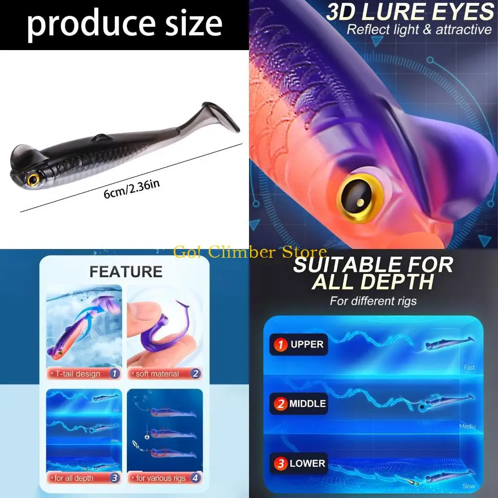 Q84C Swim Baits 6cm 1.3g Artificial Worm Baits Soft Fishing Lures Paddle Tail Swimbaits Fishing Lure 6Pcs
Q84C Swim Baits 6cm 1.3g Artificial Worm Baits Soft Fishing Lures Paddle Tail Swimbaits Fishing Lure 6Pcs