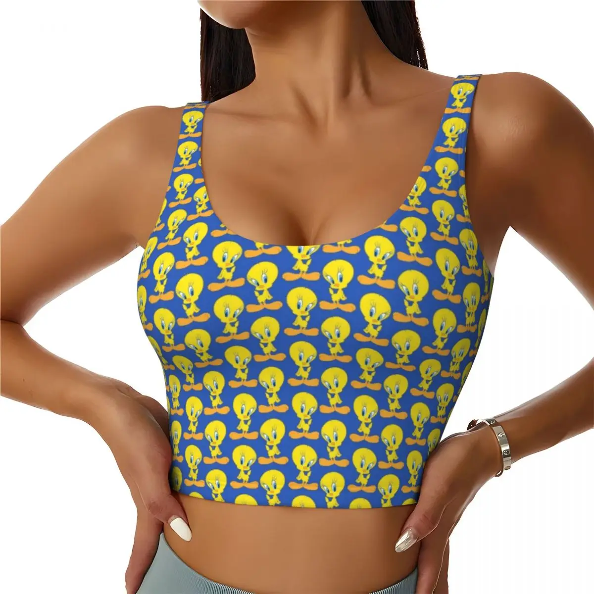 Custom Yellow Cartoon T-Tweeties Bird Workout Crop Tank Tops Women Cute Anime Running Sports Bras
Custom Yellow Cartoon T-Tweeties Bird Workout Crop Tank Tops Women Cute Anime Running Sports Bras