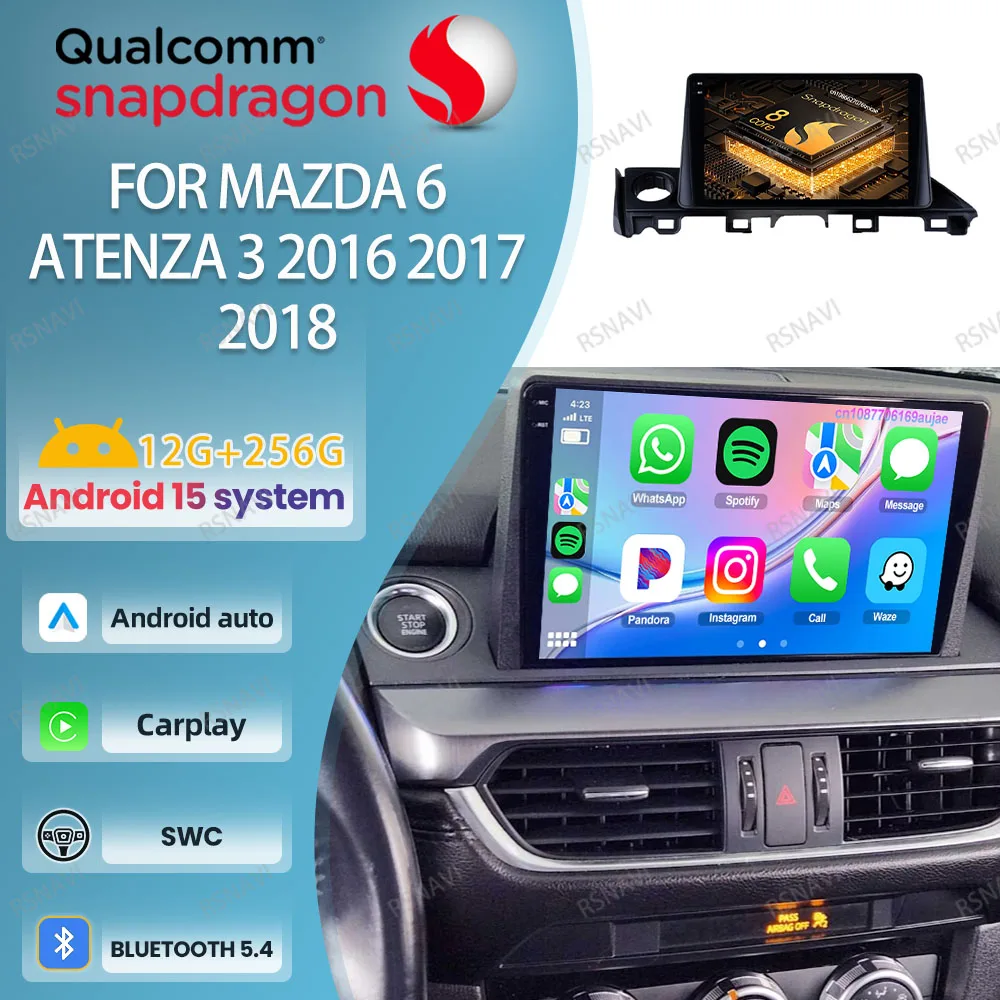 Android 15 Car Radio For Mazda 6 Atenza 3 2016 - 2018 NO 2DIN QLED 5G WIFI Qualcomm WIFI+ 4G LTE 360 Camera 8 Core Carplay BT
Android 15 Car Radio For Mazda 6 Atenza 3 2016 - 2018 NO 2DIN QLED 5G WIFI Qualcomm WIFI+ 4G LTE 360 Camera 8 Core Carplay BT