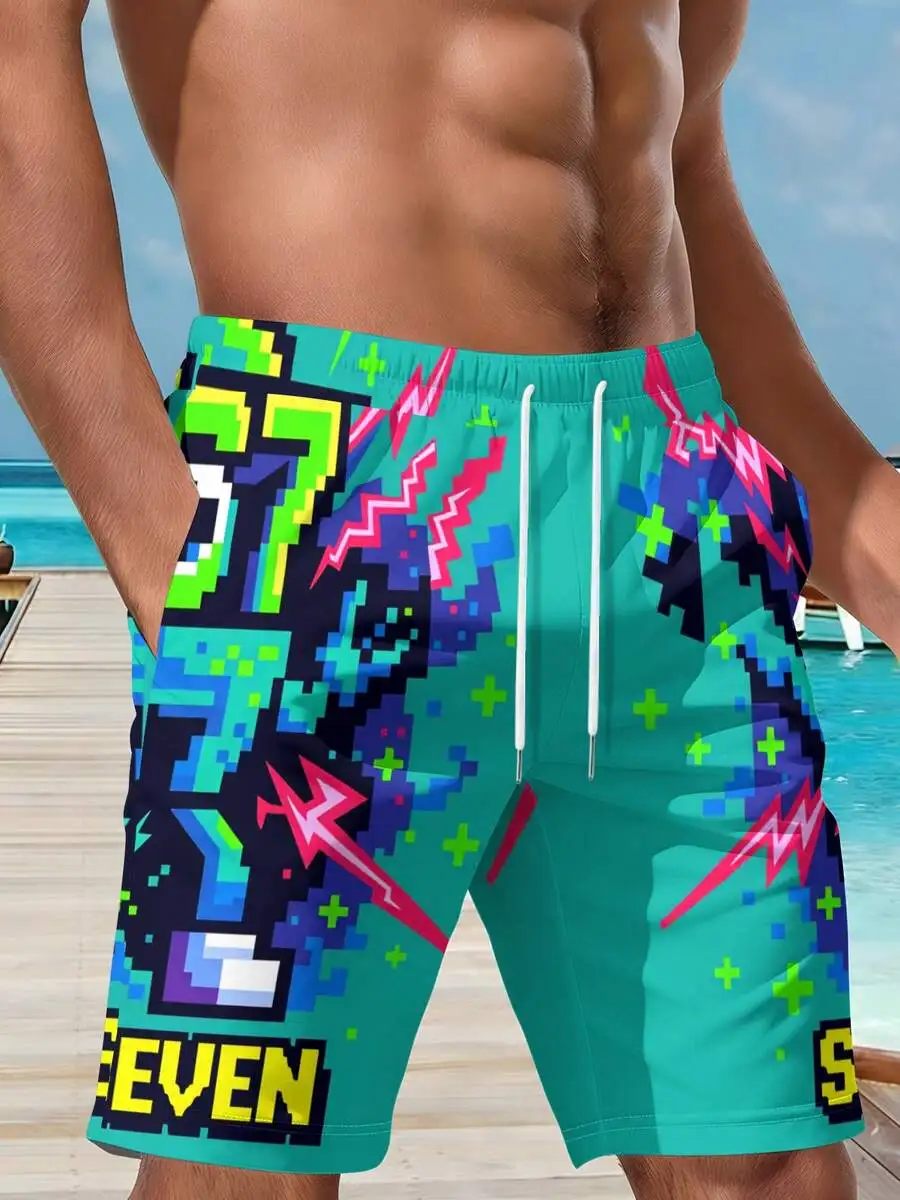 Pixel Art Mens Beach Shorts Quick Dry Casual Swim Trunks With Number Seven Six Design
Pixel Art Mens Beach Shorts Quick Dry Casual Swim Trunks With Number Seven Six Design