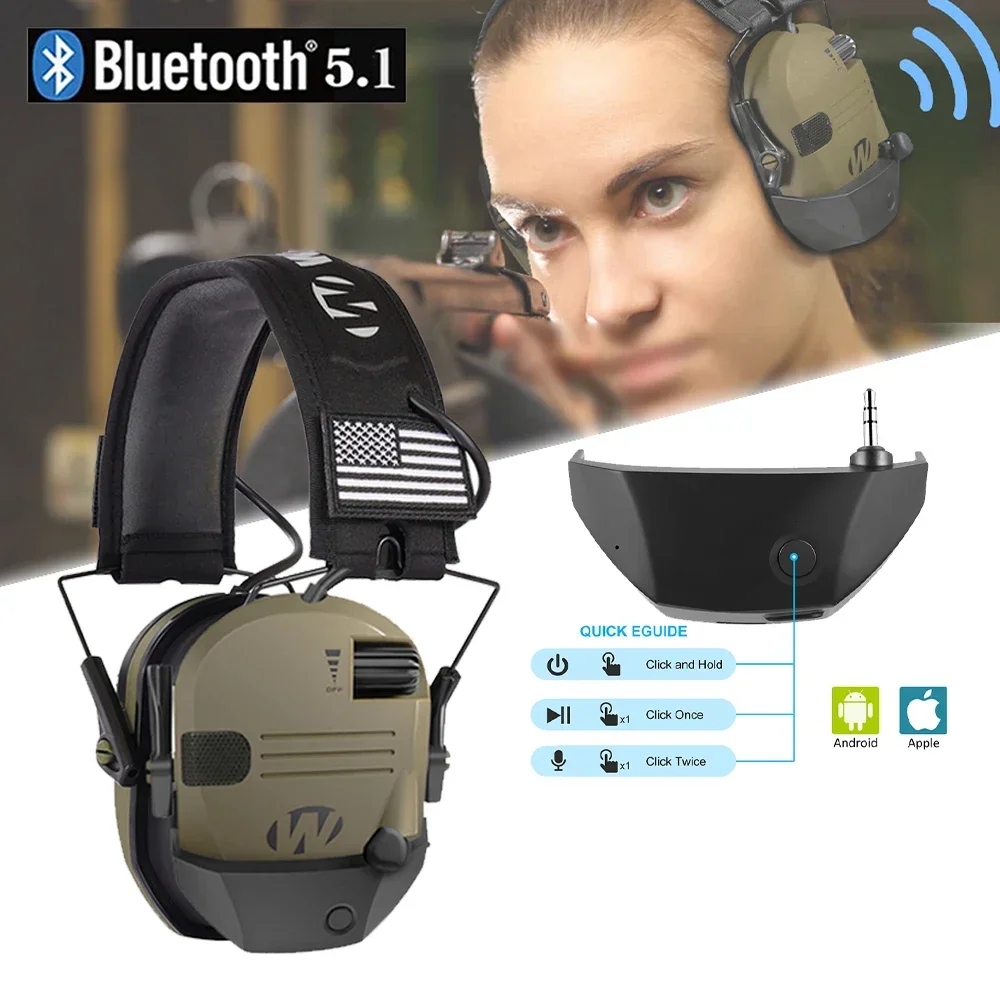 Тактические наушники для стрельбы, наушники Bluetooth 5,1, Защита слуха, наушники 23dB NRR, безопасность, шумоподавление, наушники складные
Тактические наушники для стрельбы, наушники Bluetooth 5,1, Защита слуха, наушники 23dB NRR, безопасность, шумоподавление, наушники складные