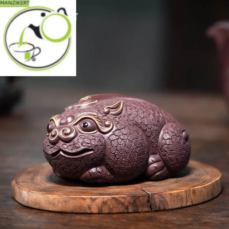 Chinese Yixing Handmade Purple Clay Tea Pet Lucky Animal Statue Ornaments Tea Figurine Desktop Crafts Home Tea Set Decoration
Chinese Yixing Handmade Purple Clay Tea Pet Lucky Animal Statue Ornaments Tea Figurine Desktop Crafts Home Tea Set Decoration