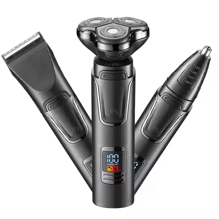 Электробритва 3-в-1 с тремя лезвиями, плавающая бритва-триммер, роторная бритва для удаления волос в носу, ушах и бороде, набор для удаления волос
Электробритва 3-в-1 с тремя лезвиями, плавающая бритва-триммер, роторная бритва для удаления волос в носу, ушах и бороде, набор для удаления волос