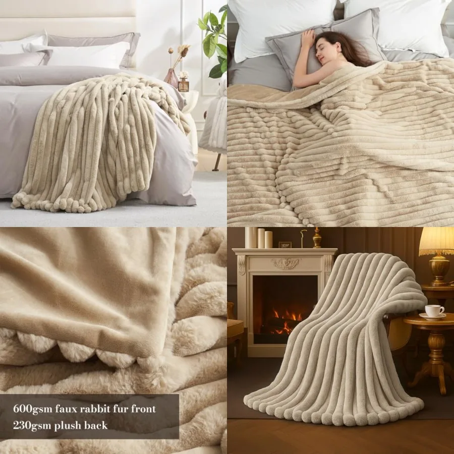 Faux Fur Throw Blanket for Couch, Cozy Fuzzy Fluffy Fur Luxurious Soft Striped Plush Gift Blankets for Family Sofa Chair Bedroo
Faux Fur Throw Blanket for Couch, Cozy Fuzzy Fluffy Fur Luxurious Soft Striped Plush Gift Blankets for Family Sofa Chair Bedroo