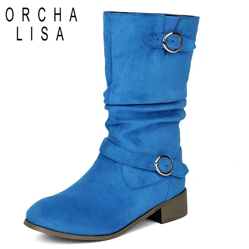 ORCHA LISA Designer Pleated Female Mid Calf Boots Round Toe 3cm Block Heel Slip On Belt Buckles Big Size 46 47 48 Leisure Bota
ORCHA LISA Designer Pleated Female Mid Calf Boots Round Toe 3cm Block Heel Slip On Belt Buckles Big Size 46 47 48 Leisure Bota
