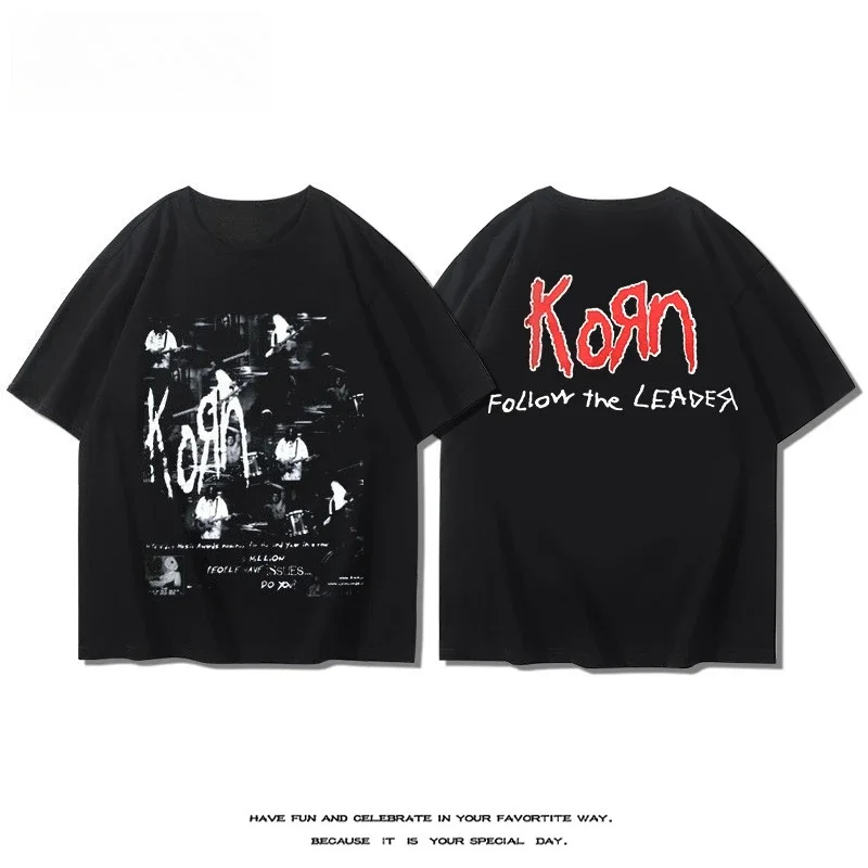 KORN Band Short Sleeve T-Shirt Men's and Women's Summer American Industrial Metal Rock Cotton Comfortable Short Sleeve Top 
KORN Band Short Sleeve T-Shirt Men's and Women's Summer American Industrial Metal Rock Cotton Comfortable Short Sleeve Top