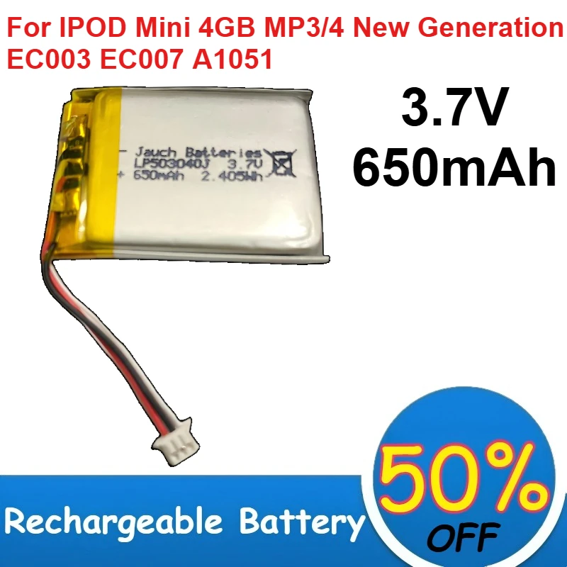 EC003 EC007 Battery 3.7V 650mAh Capacity for IPOD Mini 4GB MP3/4 New Generation EC003 EC007 A1051 Batteries Rechargeable +Tools
EC003 EC007 Battery 3.7V 650mAh Capacity for IPOD Mini 4GB MP3/4 New Generation EC003 EC007 A1051 Batteries Rechargeable +Tools