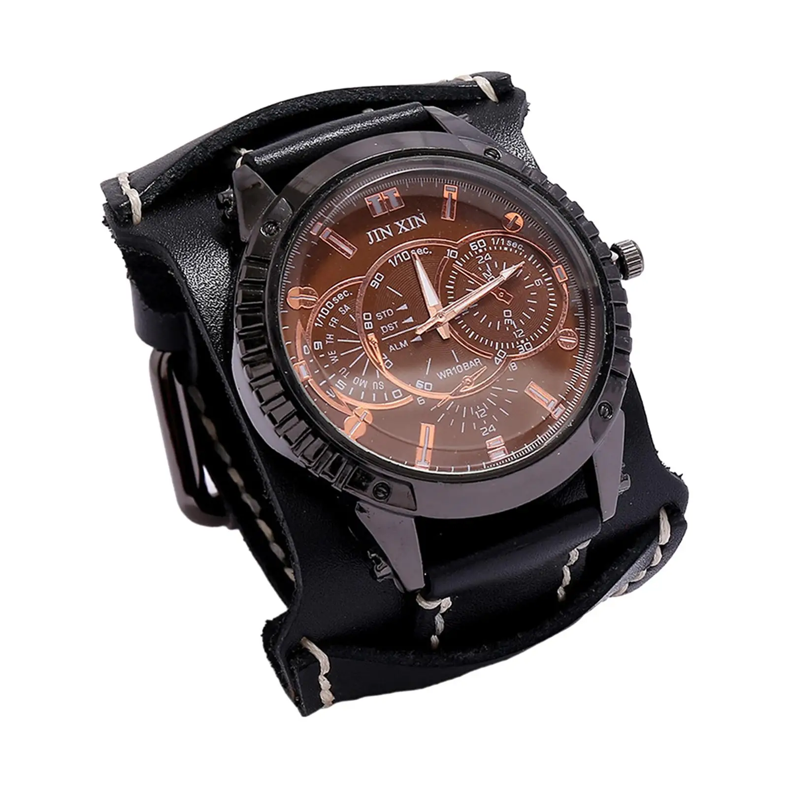 Men Wrist Watch Round Dial Punk Hip Hop Watch for Husband Parties Commuting
Men Wrist Watch Round Dial Punk Hip Hop Watch for Husband Parties Commuting