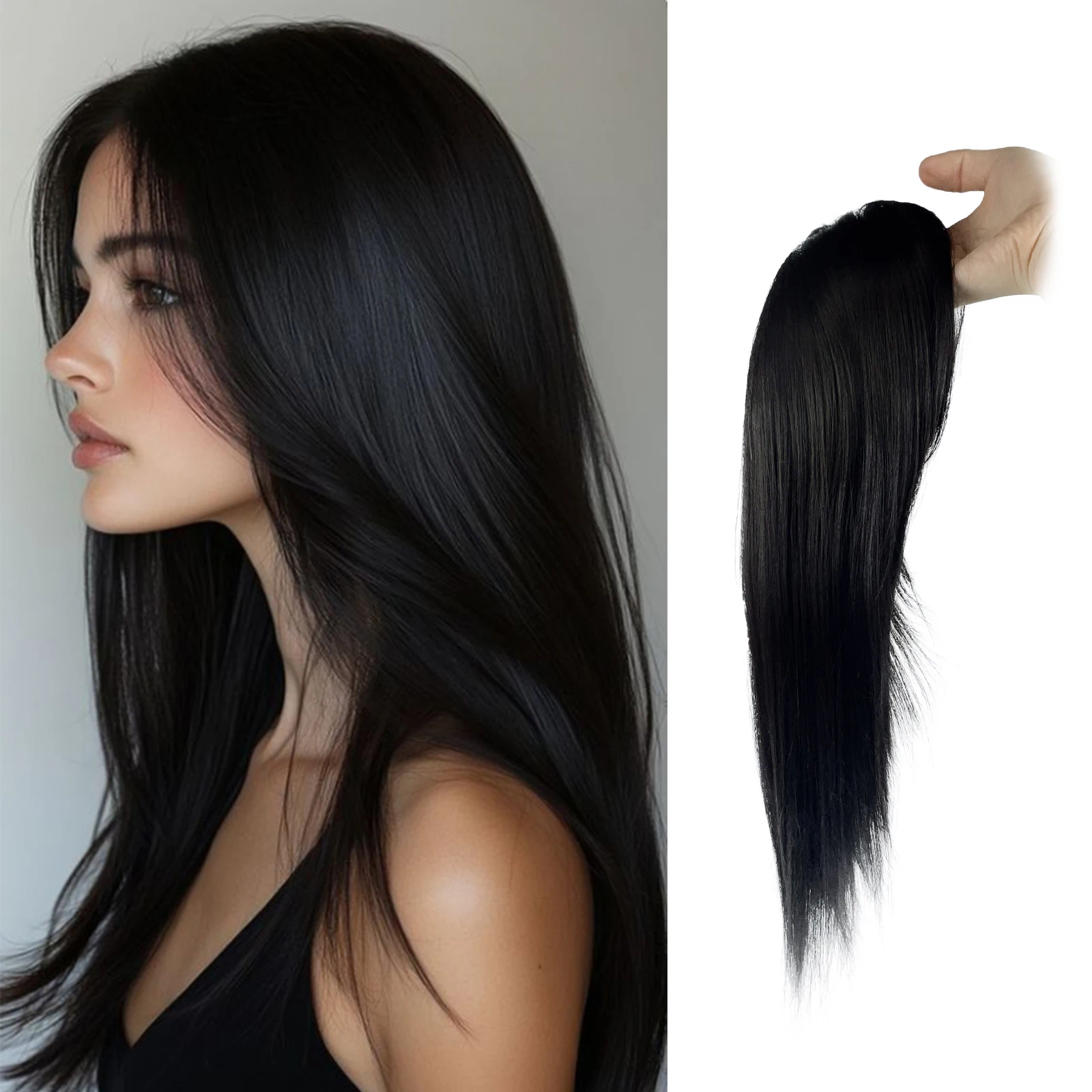 Topper Clip in with Middle Part Bangs, 20 Inch Synthetic Fiber 3D 360° Cover Hair Toppers for Women with Thinning
Topper Clip in with Middle Part Bangs, 20 Inch Synthetic Fiber 3D 360° Cover Hair Toppers for Women with Thinning