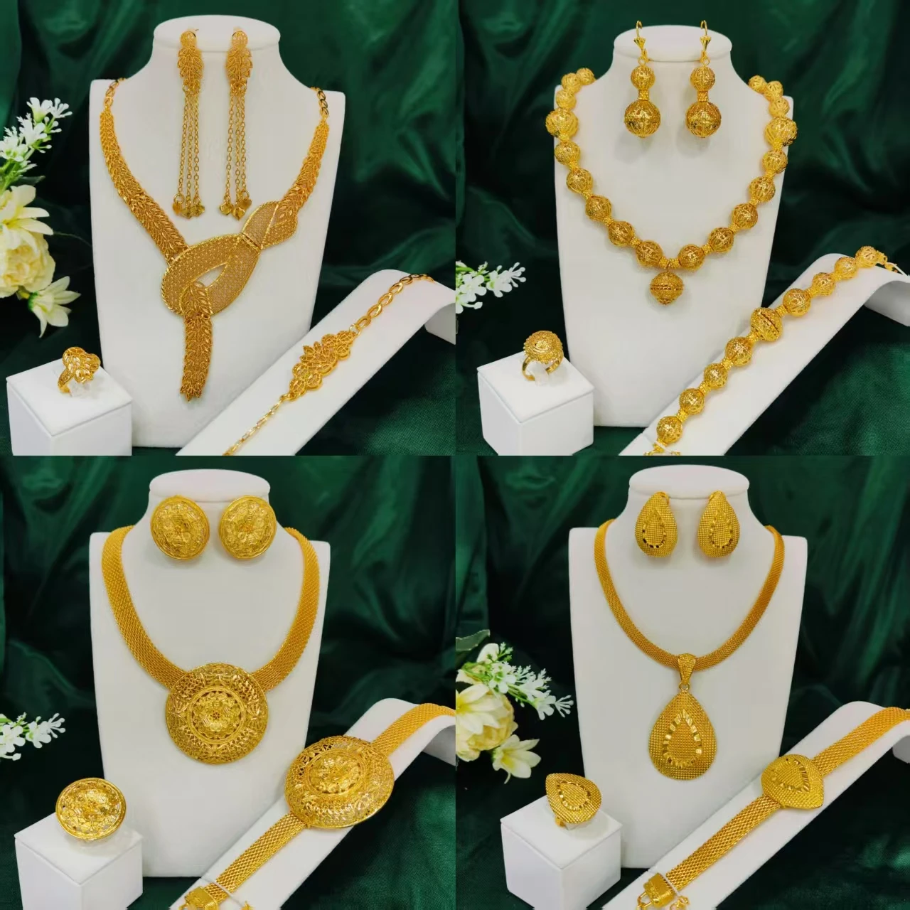 Fine Dubai 24k Gold Color Jewelry Set For Women Luxury Unique Pendant Necklace Earrings Weddings Gifts Party Accessory
Fine Dubai 24k Gold Color Jewelry Set For Women Luxury Unique Pendant Necklace Earrings Weddings Gifts Party Accessory