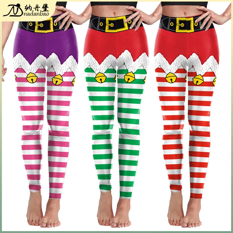 With Colorful Stripes, Bell Shaped Digital Printing, Christmas Leggings, Tight Fitting Sports Women's Pants
With Colorful Stripes, Bell Shaped Digital Printing, Christmas Leggings, Tight Fitting Sports Women's Pants