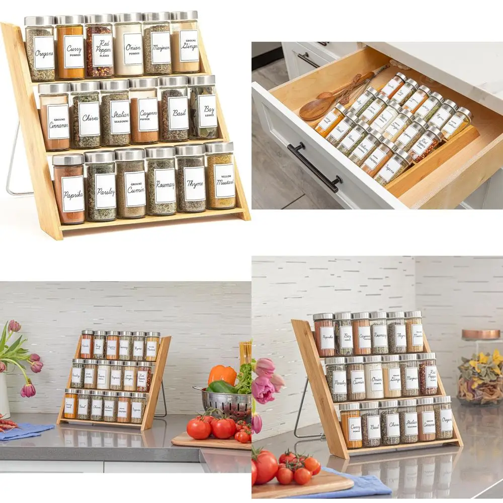 Компактный бамбуковый органайзер для специй на столешнице и ящиках, в комплекте со специями и программой
Компактный бамбуковый органайзер для специй на столешнице и ящиках, в комплекте со специями и программой