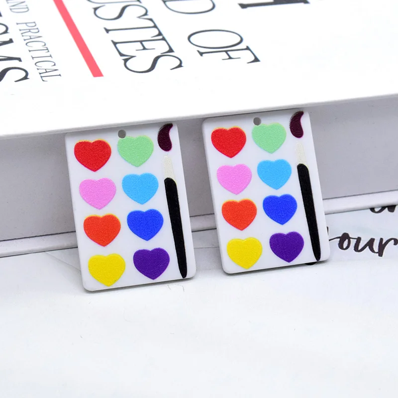 10pcs Colorful Drawing Palette Acrylic Charms Paint Board Tray Art Earring Keychain Pendant Findings Diy For Jewelry Make
10pcs Colorful Drawing Palette Acrylic Charms Paint Board Tray Art Earring Keychain Pendant Findings Diy For Jewelry Make