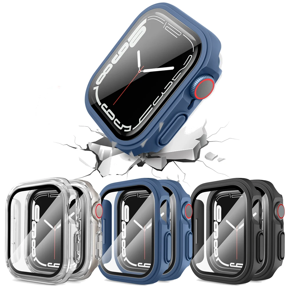 New Double Layer Protective Case For Apple Watch serise 7 6 5 4 SE Cover + Screen Protector Glass For iWatch 41mm 40mm 44mm 45mm
New Double Layer Protective Case For Apple Watch serise 7 6 5 4 SE Cover + Screen Protector Glass For iWatch 41mm 40mm 44mm 45mm