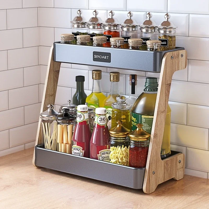 Sturdy Kitchen Countertop Organizer: Double Layer Storage Rack, Ventilated Design Shelf, Space-Saving Kitchen Solution
Sturdy Kitchen Countertop Organizer: Double Layer Storage Rack, Ventilated Design Shelf, Space-Saving Kitchen Solution
