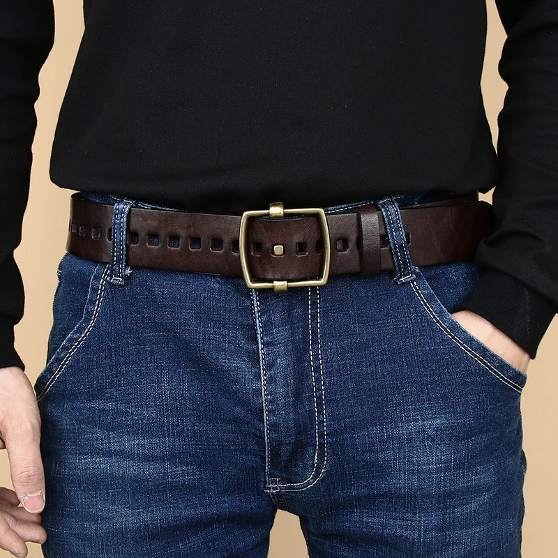 Smooth pin buckle belt men's trendy Korean style personality genuine leather pure copper cowhide retro handmade belt
Smooth pin buckle belt men's trendy Korean style personality genuine leather pure copper cowhide retro handmade belt