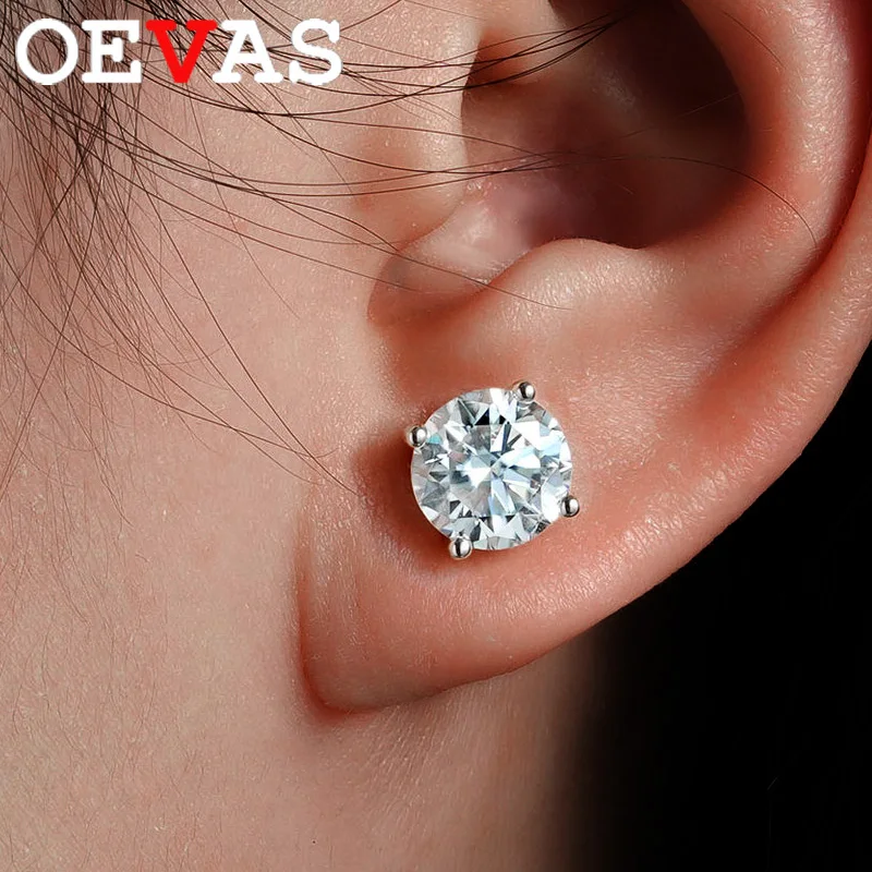 OEVAS 0.5/1/2 CT Real D VVS1 White Black Green Moissanite 100% 925 Sterling Silver Stud Earrings Sparking Fine Jewelry For Women
OEVAS 0.5/1/2 CT Real D VVS1 White Black Green Moissanite 100% 925 Sterling Silver Stud Earrings Sparking Fine Jewelry For Women