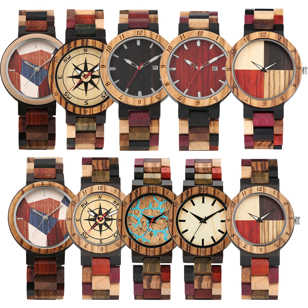 Красочные полностью деревянные ремешки для часов, кварцевые наручные часы, подарок для мужчин и женщин, складная застежка из нержавеющей стали, модные повседневные мужские деревянные часы 
Красочные полностью деревянные ремешки для часов, кварцевые наручные часы, подарок для мужчин и женщин, складная застежка из нержавеющей стали, модные повседневные мужские деревянные часы