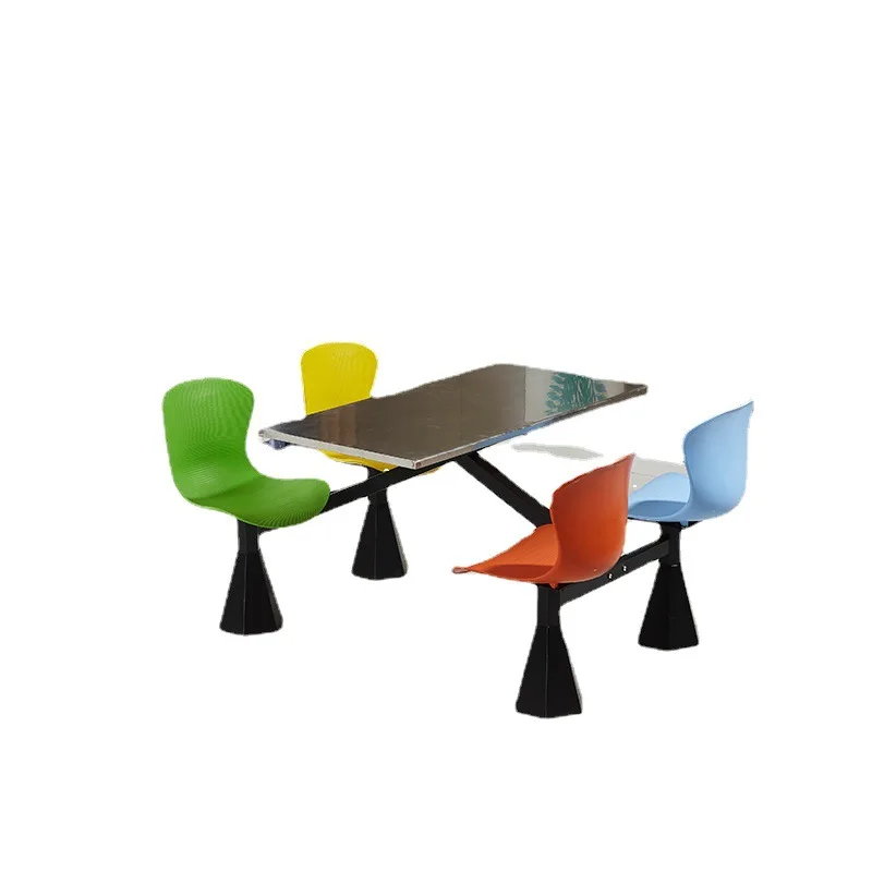 Комбинация стола и стула для ресторана быстрого питания, простая цельная столовая для четырех человек с изогнутой спинкой
Комбинация стола и стула для ресторана быстрого питания, простая цельная столовая для четырех человек с изогнутой спинкой