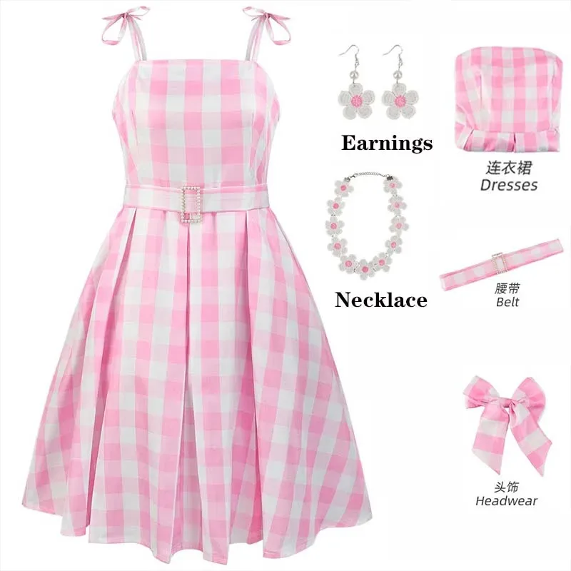 Movie Barbi Cosplay Costume for Women Margot Robbie Barbi Pink Dress Halloween Barbi Princess Outfits for Girls Women Role Play
Movie Barbi Cosplay Costume for Women Margot Robbie Barbi Pink Dress Halloween Barbi Princess Outfits for Girls Women Role Play
