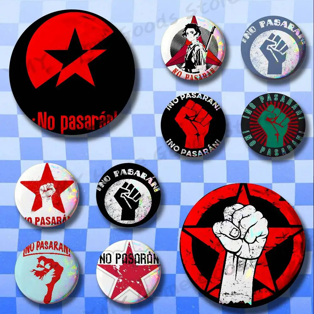 NO PASARAN Badges Pins Button Custom Anime Role Old-school Brooches Cartoon Collar Gifts
NO PASARAN Badges Pins Button Custom Anime Role Old-school Brooches Cartoon Collar Gifts