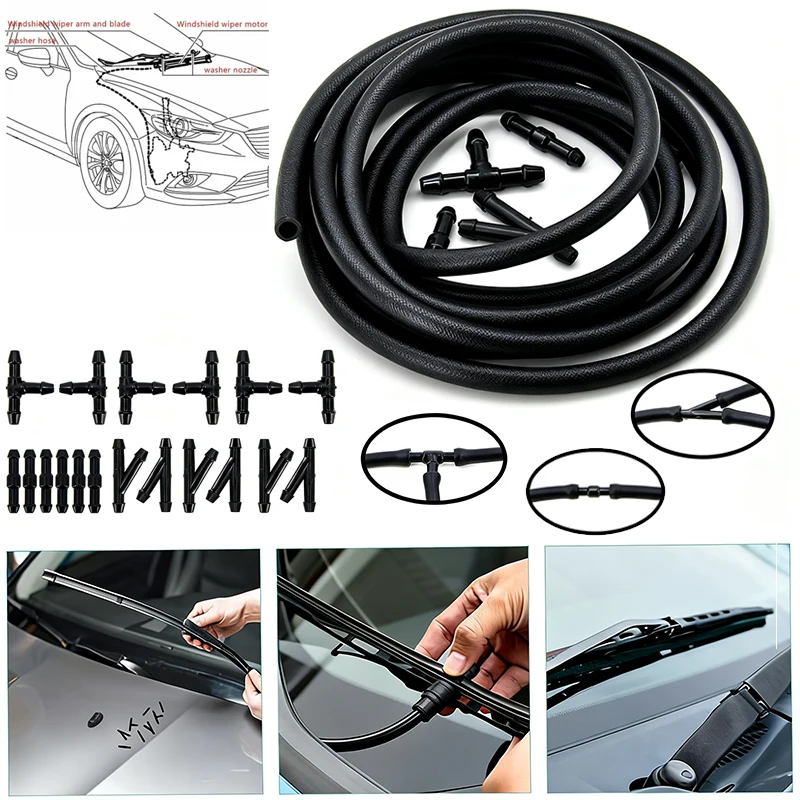 2M+18pcs Connectors Car Windscreen Wiper Washer Jet Tube Pipe Nozzle Pump Hose Car Wash Maintenance Tools Car Accessories
2M+18pcs Connectors Car Windscreen Wiper Washer Jet Tube Pipe Nozzle Pump Hose Car Wash Maintenance Tools Car Accessories