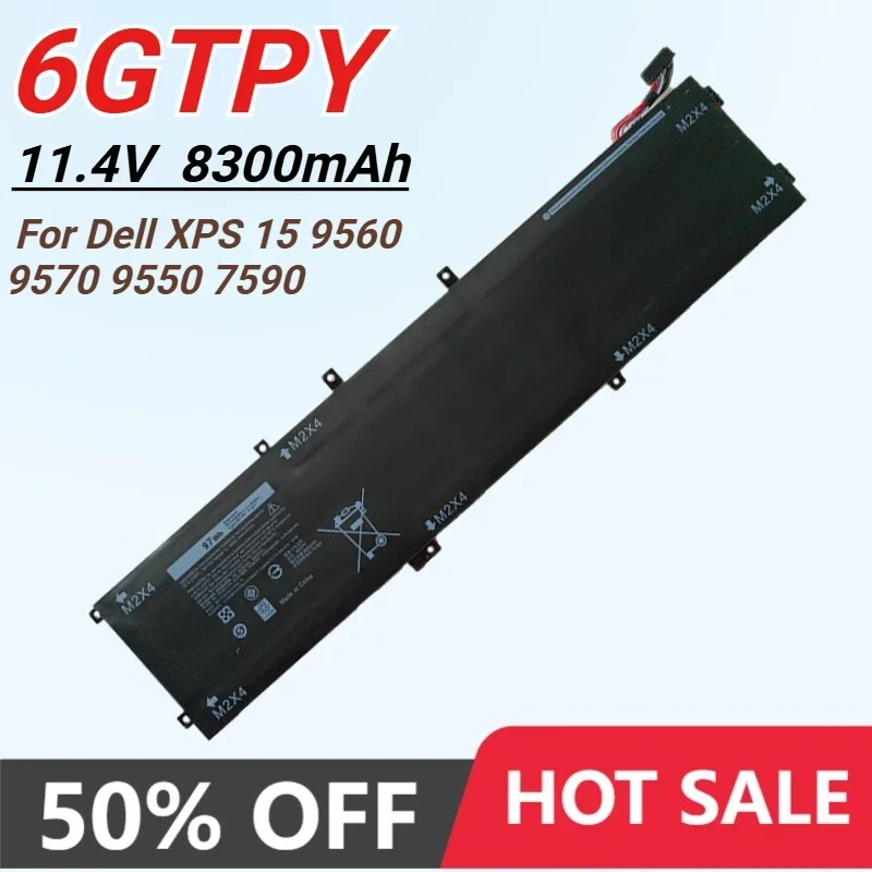6GTPY 97Wh Laptop Battery for Dell XPS 15 9560 9570 9550 7590 Precision 5530 5510 5520 5540 Vostro 7500 Series 5041C 5XJ28 GPM03
6GTPY 97Wh Laptop Battery for Dell XPS 15 9560 9570 9550 7590 Precision 5530 5510 5520 5540 Vostro 7500 Series 5041C 5XJ28 GPM03
