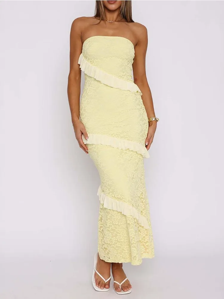 2026 New Women Tube Midi Dress Women's Summer Dress Strapless Lace Ruffled Bodycon Elegant Date Party Outfits
2026 New Women Tube Midi Dress Women's Summer Dress Strapless Lace Ruffled Bodycon Elegant Date Party Outfits