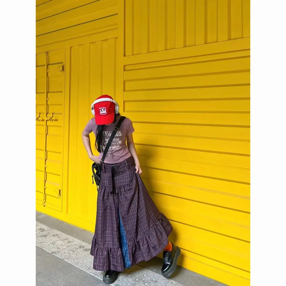 Miiiix High Street Spicy Girl Retro Plaid Patchwork Design Half Skirt 2024 Summer New Low Rise A-line Skirts Female Clothing
Miiiix High Street Spicy Girl Retro Plaid Patchwork Design Half Skirt 2024 Summer New Low Rise A-line Skirts Female Clothing