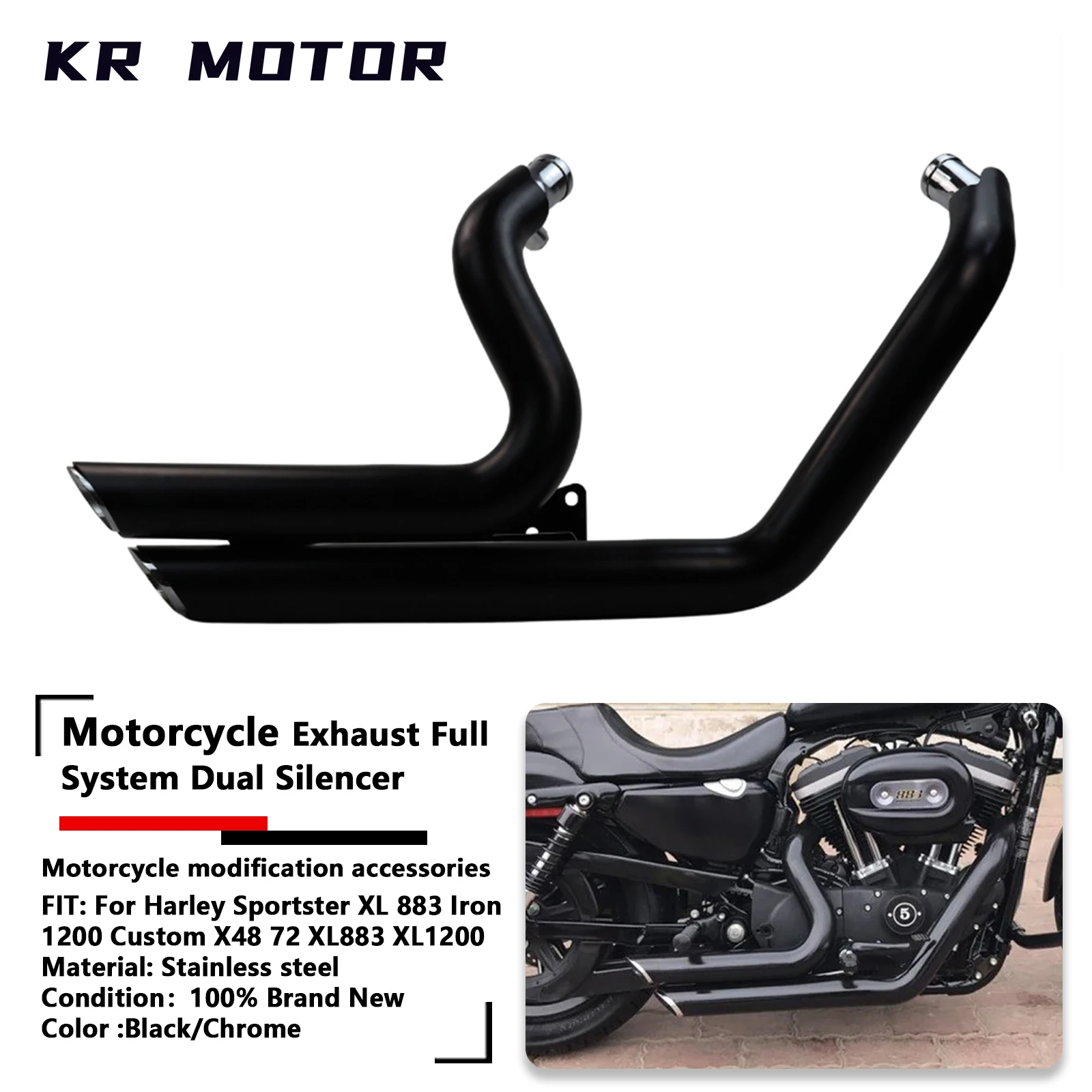 Fit For Harley Sportster XL 883 Iron 1200 Custom X48 72 XL883 XL1200 Dual Silencer Twin Slash Cut Muffler Exhaust Full System
Fit For Harley Sportster XL 883 Iron 1200 Custom X48 72 XL883 XL1200 Dual Silencer Twin Slash Cut Muffler Exhaust Full System