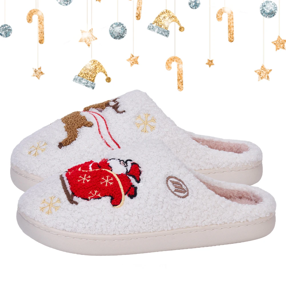 Термотапочки для пар с Санта-Клаусом и лосем, удобные нечеткие тапочки с закрытым носком, нескользящие мягкие меховые тапочки для домашней спальни
Термотапочки для пар с Санта-Клаусом и лосем, удобные нечеткие тапочки с закрытым носком, нескользящие мягкие меховые тапочки для домашней спальни