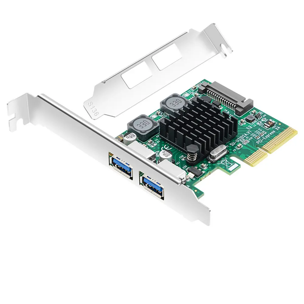 PCI-E X4 to USB 3.1 ports *2 SATA 15pin Expansion Card Gen 3 Adapter 4A HUB PCIE PCI express adapter Card
PCI-E X4 to USB 3.1 ports *2 SATA 15pin Expansion Card Gen 3 Adapter 4A HUB PCIE PCI express adapter Card