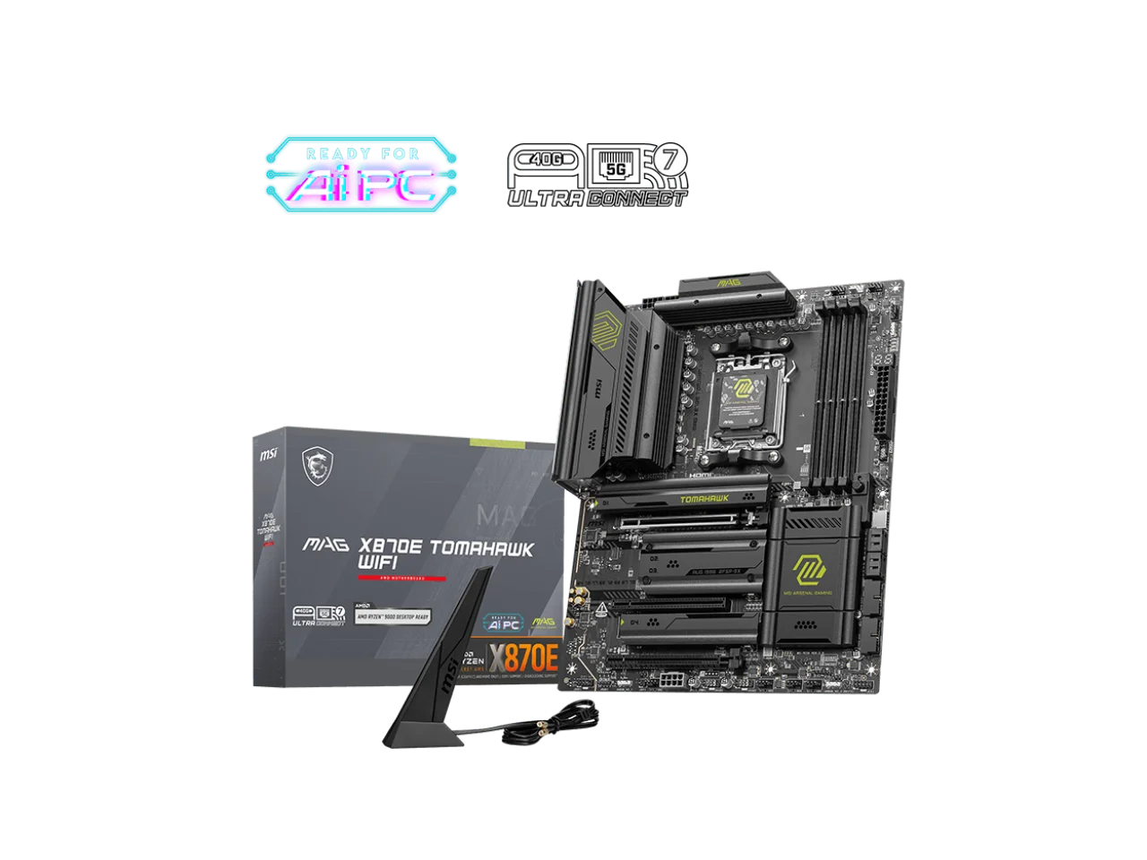 MSI MAG X870E TOMAHAWK WIFI Motherboard, ATX - Supports AMD Ryzen 9000 / 8000 / 7000 Processors, AM5 - 80A SPS VRM, DDR5 Memory Boost 8400+ MT/s (OC), PCIe 5.0 x16, M.2 Gen5, Wi-Fi 7, 5G LAN
MSI MAG X870E TOMAHAWK WIFI Motherboard, ATX - Supports AMD Ryzen 9000 / 8000 / 7000 Processors, AM5 - 80A SPS VRM, DDR5 Memory Boost 8400+ MT/s (OC), PCIe 5.0 x16, M.2 Gen5, Wi-Fi 7, 5G LAN
