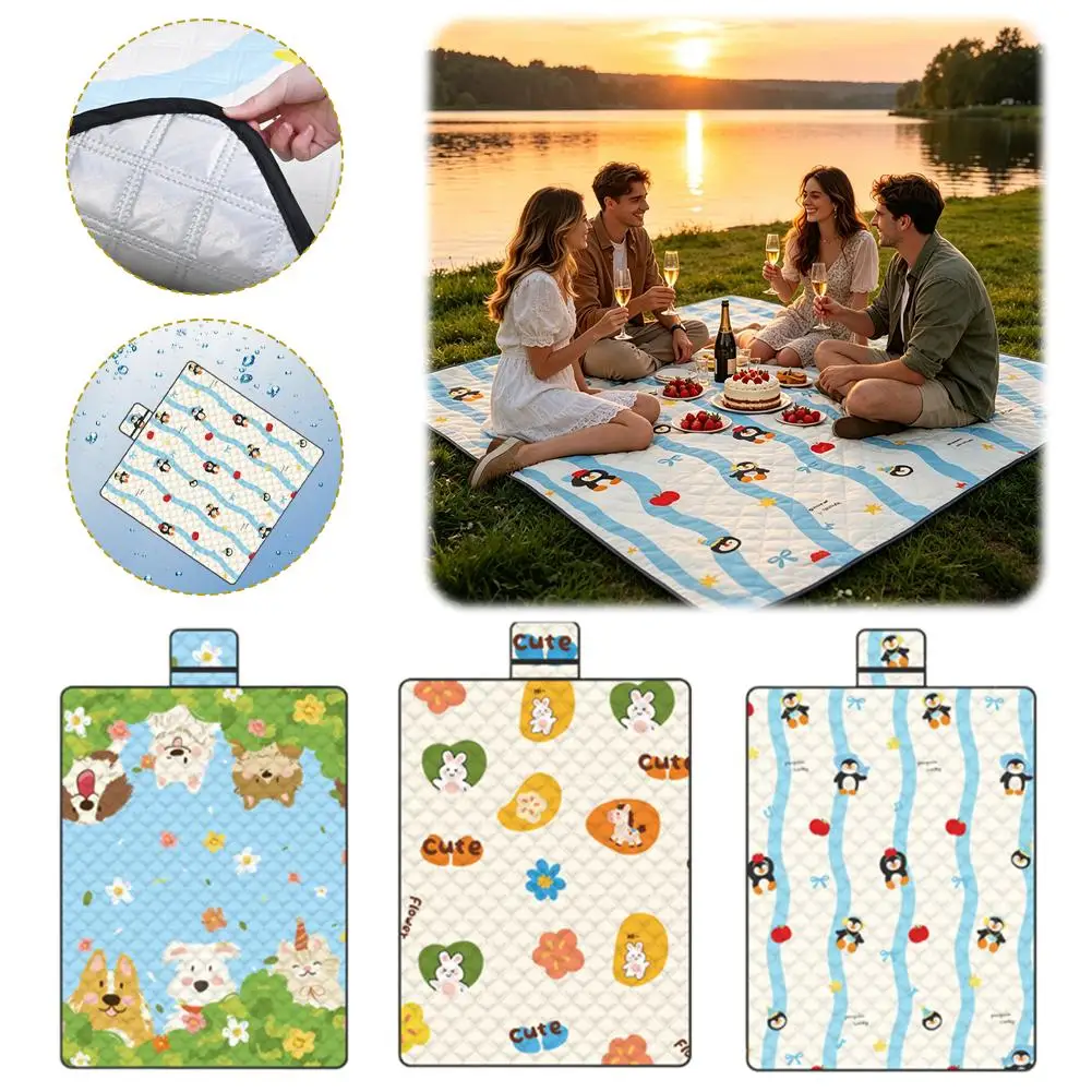 150x200cm Thickened Outdoor Picnic Mat Waterproof Moisture-proof Aluminum Film Bottom Portable Foldable Mat Soft Silk Cotton Pad
150x200cm Thickened Outdoor Picnic Mat Waterproof Moisture-proof Aluminum Film Bottom Portable Foldable Mat Soft Silk Cotton Pad