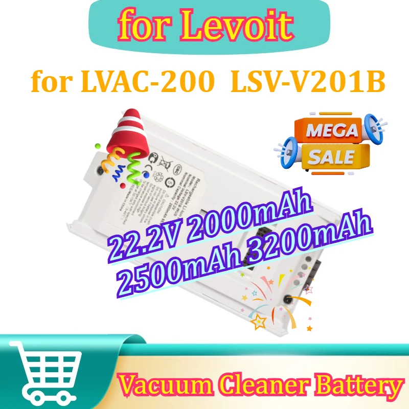 Аккумуляторная батарея 22.2V 2000mAh 2500mAh 3200mAh для беспроводного пылесоса Levoit LVAC-200 LSV-V201B
Аккумуляторная батарея 22.2V 2000mAh 2500mAh 3200mAh для беспроводного пылесоса Levoit LVAC-200 LSV-V201B