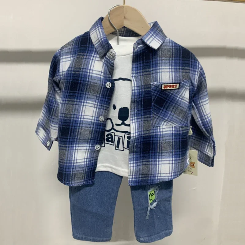 Весенняя Детская рубашка для мальчиков, одежда, верхняя одежда, костюм, клетчатая куртка + футболка + брюки, 3 шт., для мальчиков, детская одежда
Весенняя Детская рубашка для мальчиков, одежда, верхняя одежда, костюм, клетчатая куртка + футболка + брюки, 3 шт., для мальчиков, детская одежда