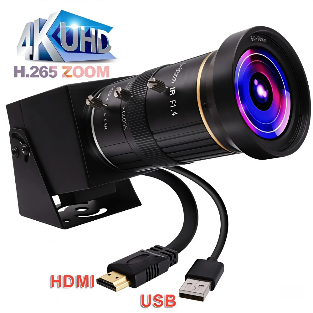 ELP 4K HDMI USB Webcam IMX415 Camera No Distortion Lens H.265 H.264 for Video Conference Works with Zoom Skype OBS
ELP 4K HDMI USB Webcam IMX415 Camera No Distortion Lens H.265 H.264 for Video Conference Works with Zoom Skype OBS
