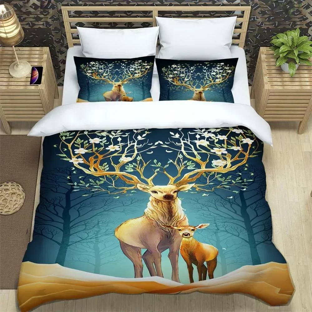 Deer fashion cartoon 3D printed bedding Queen bedding set Customized King size bedding set Soft and comfortable
Deer fashion cartoon 3D printed bedding Queen bedding set Customized King size bedding set Soft and comfortable
