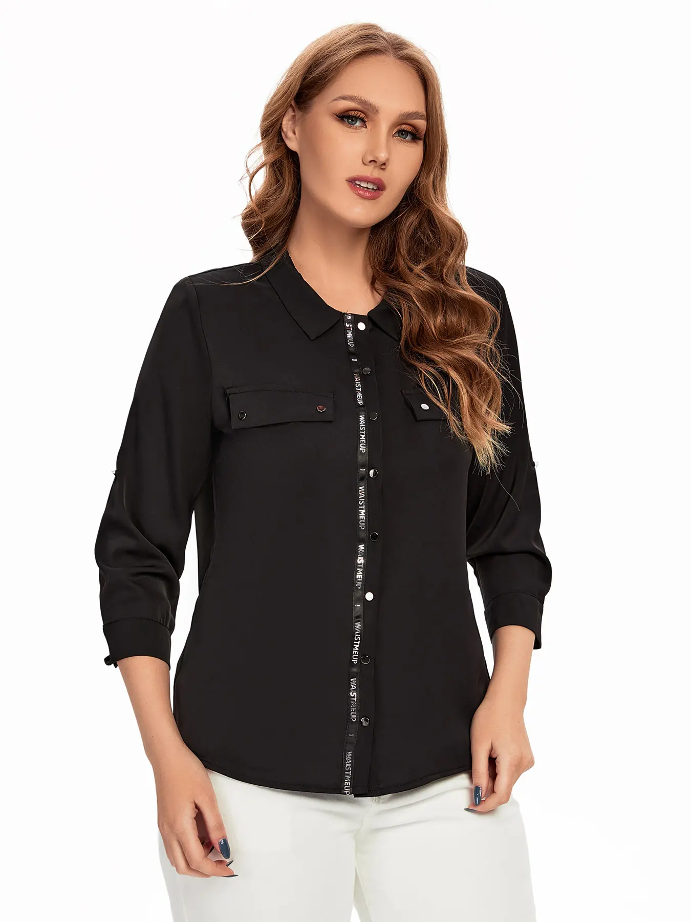 Женская модная тканая рубашка больших размеров на весну и осень
Женская модная тканая рубашка больших размеров на весну и осень